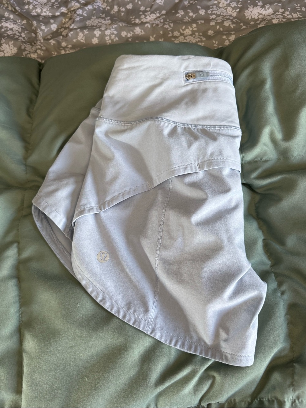 Baby blue Lululemon shorts - Picture 2 of 3